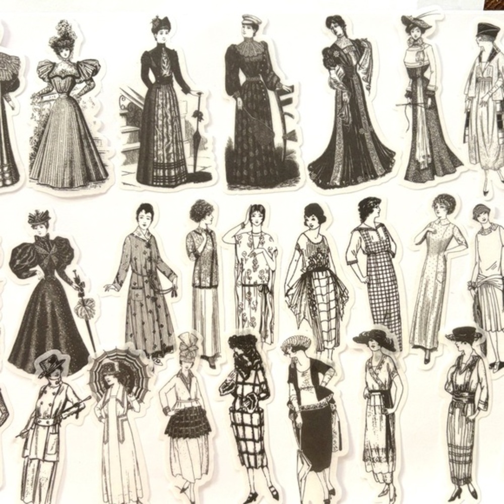 22 Women's Fashion Throughout the Years Stickers, NWT